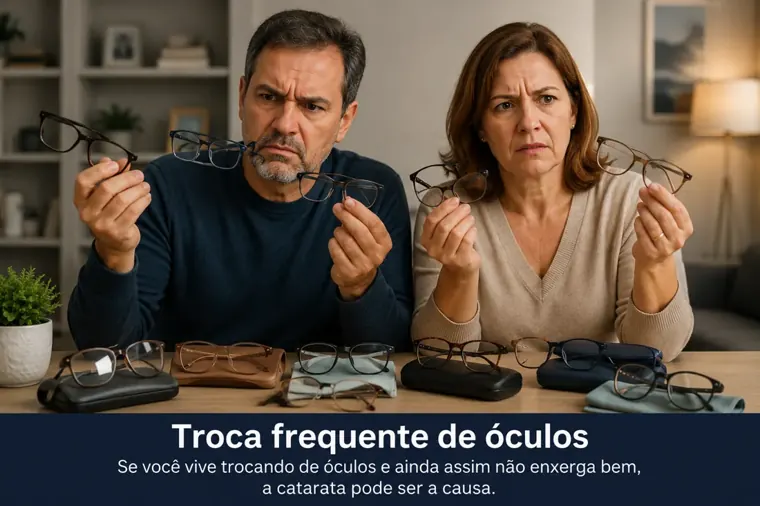 Troca frequente de óculos